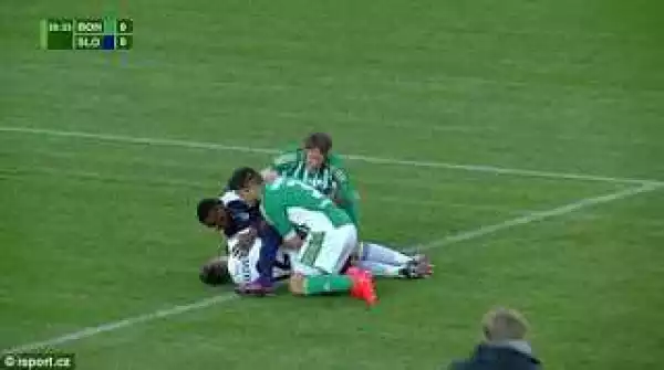 WOW! See How A Footballer Saved The Life Of Opposition Goalkeeper After Collision During Match